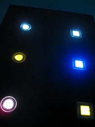 EYEleds in Betrieb EYEleds-Board beleuchtet